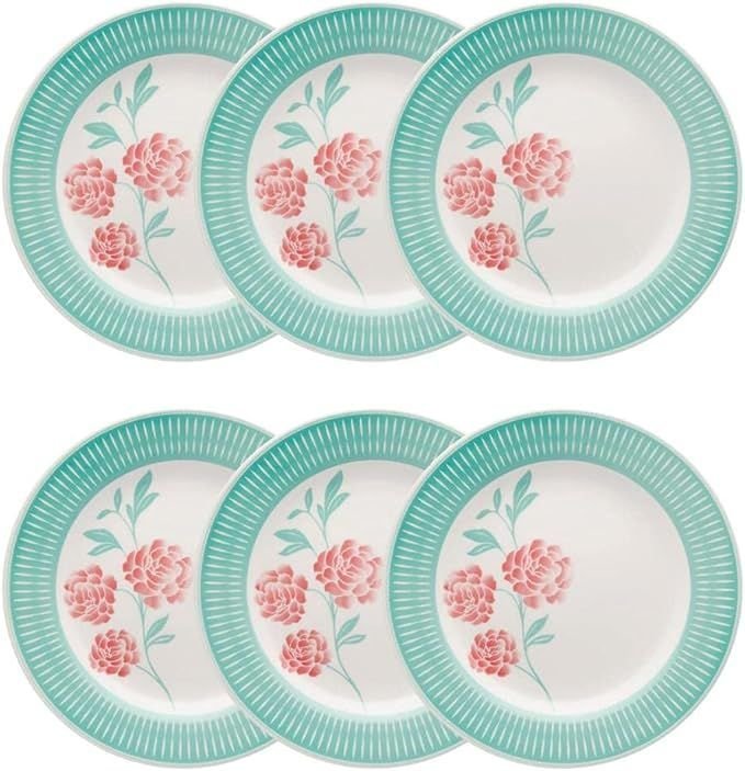 Jogo de Pratos Raso Porcelana Donna Bloom Oxford 24cm - 6 Pratos - 2