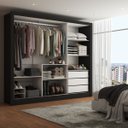 Ver imagem 2 de Guarda-roupa Casal Katherine 3 Portas 3 Gavetas com Espelho - Panorama Móveis