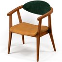 Ver imagem 3 de Poltrona Decorativa Para Sala de Estar Cecília L02 Facto Verde Musgo Couríssimo Whisky - Lyam