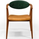 Ver imagem 6 de Cadeira Estofada para Sala de Estar Cecília L02 Facto Verde Musgo Couríssimo Whisky - Lyam