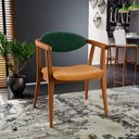 Ver imagem 2 de Poltrona Decorativa Para Sala de Estar Cecília L02 Facto Verde Musgo Couríssimo Whisky - Lyam