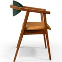 Ver imagem 7 de Poltrona Decorativa Para Sala de Estar Cecília L02 Facto Verde Musgo Couríssimo Whisky - Lyam