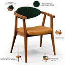 Ver imagem 4 de Poltrona Decorativa Para Sala de Estar Cecília L02 Facto Verde Musgo Couríssimo Whisky - Lyam