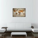 Ver imagem 3 de Quadro Mapa Mundi Rústico para Escritórios Sala Quarto em Tecido