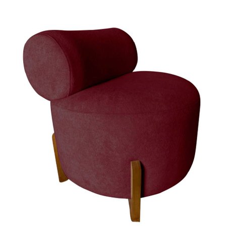 Poltrona Decorativa Mônaco Suede Marsala