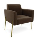 Ver imagem 6 de Sofá Namoradeira e 2 Poltronas Pé de Ferro Dourado Marisa Suede Marrom D03