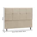 Ver imagem 3 de Cabeceira Estofados Casal King Quarto 1,95cm Poliana Suede Bege Madelina Decor