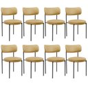 Ver imagem 2 de Kit 08 Cadeiras Estofadas para Sala de Jantar Louise L02 Couríssimo Fendi - Lyam Decor