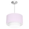 Lustre Cupula Pendente Dome Duplo Rosa Com Branco - 1