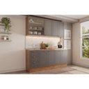 Ver imagem 1 de Cozinha Modulada Carraro 4 Peças Bella C4P249 Nogal/Cinza