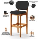 Ver imagem 4 de Kit 05 Banquetas Alta Para Cozinha Madeira Fixa Betta L02 Imbuia Facto Preto - Lyam Decor