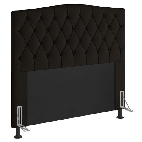 Cabeceira Estofada Cama Box Casal Queen Size Greta 160cm com Frame Suede Marrom - Abmaza