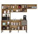 Ver imagem 5 de Cozinha Compacta Modulada 4 Peças 9 Portas 2 Gavetas Bella Cinza/Jequitibá/Granizo