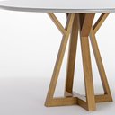 Ver imagem 4 de Mesa de Jantar Redonda Polaris 6 Lugares 130cm Madeira Maciça Tampo com Vidro