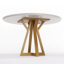 Ver imagem 3 de Mesa de Jantar Redonda Polaris 6 Lugares 130cm Madeira Maciça Tampo com Vidro