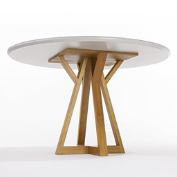 Mesa de Jantar Redonda Polaris 6 Lugares 130cm Madeira Maciça Tampo com Vidro - 3