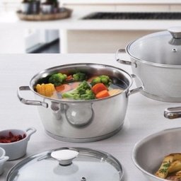 Caçarola Rasa Aço Inox com Fundo Triplo e Tampa de Vidro 4,2L Tramontina - 3