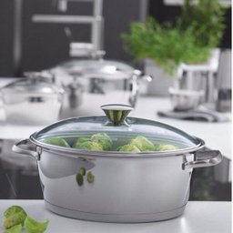 Caçarola Rasa Aço Inox com Fundo Triplo e Tampa de Vidro 4,2L Tramontina - 2