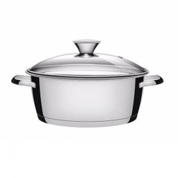 Caçarola Rasa Aço Inox com Fundo Triplo e Tampa de Vidro 4,2L Tramontina - 1
