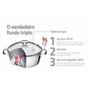 Ver imagem 4 de Caçarola Rasa Aço Inox com Fundo Triplo e Tampa de Vidro 4,2L Tramontina