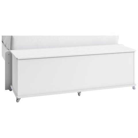 Baú Banco Luca com Rodizios Branco Branco