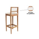 Ver mais imagens de Kit 4 Banquetas Madeira Mel para Bandada com Encosto Palha Rattan
