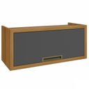 Ver imagem 2 de Armário Aéreo Modular de Geladeira com 1 Portas Basculantes 80cm 100% Mdf Madri - Freijó / Grafite
