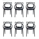 Ver imagem 1 de Conjunto com 6 Cadeiras Allegra Preta Polipropileno