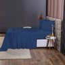 Kit Roupa de Cama 400 Fios Queen 4 Peças Toque de Cetim Cor:azul - 3