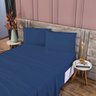 Kit Roupa de Cama 400 Fios Queen 4 Peças Toque de Cetim Cor:azul - 4