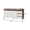 Ver imagem 5 de Gabinete Cozinha Multiuso 3 Portas e 3 Gavetas 144cm Armário: Castanho/Legno