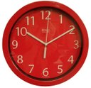 Ver imagem 1 de Relógio 6719 de Parede Alumínio 30 cm Vermelho Vidro Herweg
