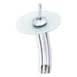 Gabinete de Vidro 60cm Cuba Redonda Branco + Torneira Cascata - DaHora - 4
