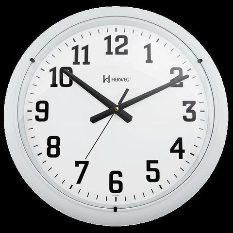 Relógio 6129 De Parede 40 Cm Branco Fosco Grande Herweg