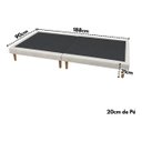 Ver imagem 6 de Base Cama Box em Veludo Luxo Solteiro Compacto Pés de Madeira Reforçada 188x88 Bege