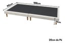 Ver imagem 6 de Base Cama Box em Veludo Luxo Solteiro Compacto Pés de Madeira Reforçada 188x88 Bege