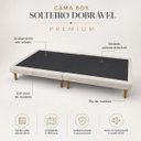 Ver imagem 5 de Base Cama Box em Veludo Luxo Solteiro Compacto Pés de Madeira Reforçada 188x88 Bege