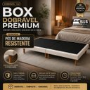 Ver imagem 2 de Base Cama Box em Veludo Luxo Solteiro Compacto Pés de Madeira Reforçada 188x88 Bege