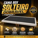 Ver imagem 3 de Base Cama Box em Veludo Luxo Solteiro Compacto Pés de Madeira Reforçada 188x88 Bege