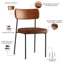Ver imagem 4 de Cadeira para Cozinha Sala de Jantar Melina L02 Couríssimo Marrom Couríssimo Camel - Lyam Decor