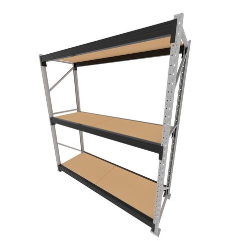 Mini Porta Pallet 200 Kg por Nivel Inicial com 3 Niveis Preto com Mdf Cru