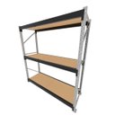 Ver imagem 1 de Mini Porta Pallet 200 Kg por Nivel Inicial com 3 Niveis Preto com Mdf Cru