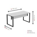 Ver imagem 4 de Escrivaninha Mesa Escritório X 150cm Industrial Cinza e Preto