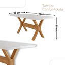 Ver imagem 5 de Sala de Jantar Mesa Star 180cm Tampo Laqueado Canto Moeda e 6 Cadeiras Star Moderna Mobília
