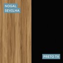Ver mais imagens de Escrivaninha Mesa Escritório Diretor Retangular com Gaveteiro Suspenso com Chave 170cm Nogal Sevilha e Preto Marrom