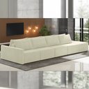 Ver imagem 1 de Sofá Ilha Modulado Milos 392cm Puff Lateral Veludo Bege G33 - Gran Belo