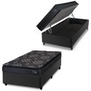 Ver imagem 3 de Cama Box Baú Solteiro Colchão com Molas Ensacadas City Pillow Top 88x188x64cm Preto Hellen