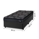 Ver imagem 4 de Cama Box Baú Solteiro Colchão com Molas Ensacadas City Pillow Top 88x188x64cm Preto Hellen