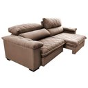 Ver mais imagens de Sofá Retrátil e Reclinável 2,55m Molas Ensacadas Cama inBox Big Home com Bordado 3D Velusoft