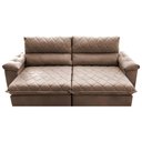 Ver imagem 5 de Sofá Retrátil e Reclinável 2,55m Molas Ensacadas Cama inBox Big Home com Bordado 3D Velusoft
